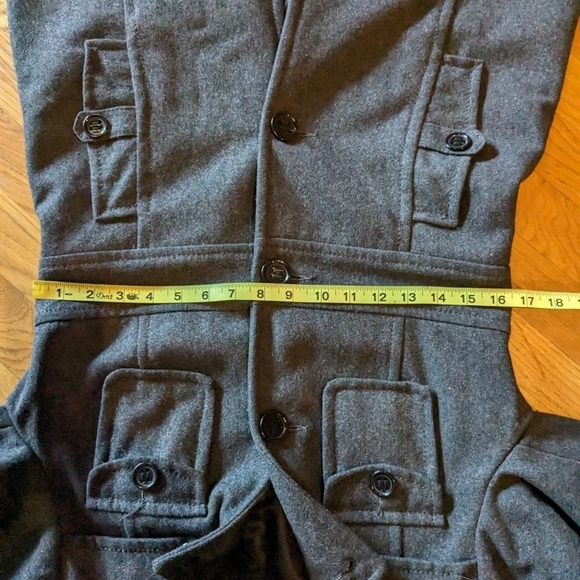 Kenneth Cole Reaction 8P Gray Wool Blend Long Button Down Lined Trench Coat‎ - Picture 9 of 10